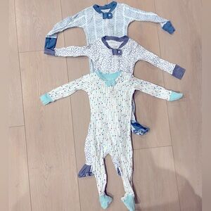 Bundle of Thee Burts Bees Footie Pajamas